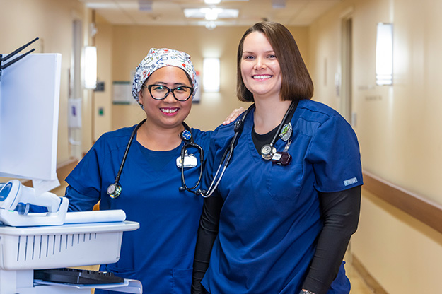 Two nurses at Memorial Healthcare System facility