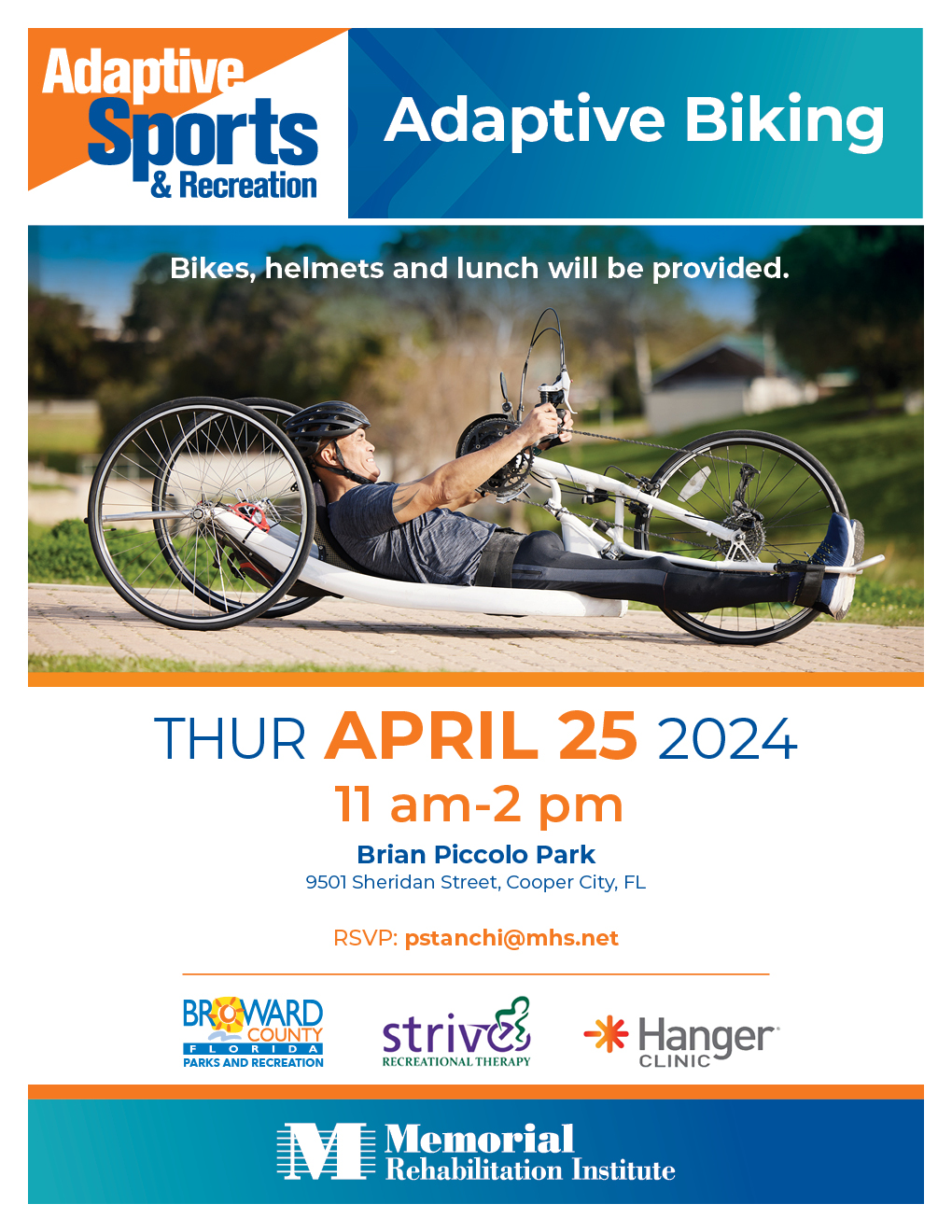 Adaptive Biking event at Piccolo Park 2024 flyer