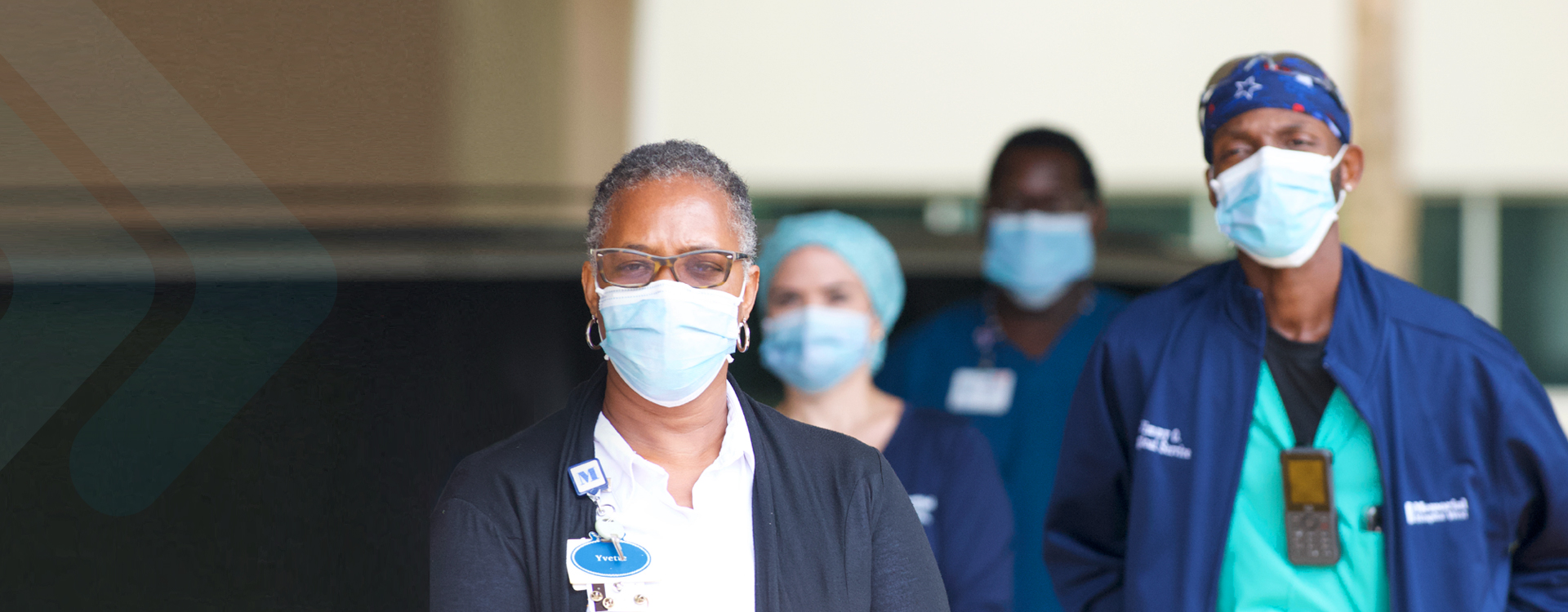 Healthcare workers wearing masks for safety