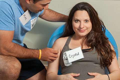 pregnant woman and dad in hypnobirth class