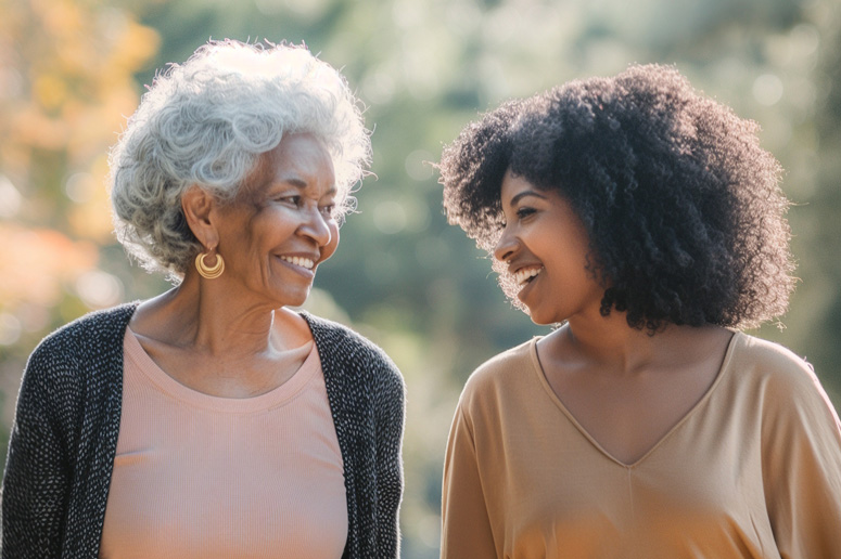 Multigenerational mom and daughter