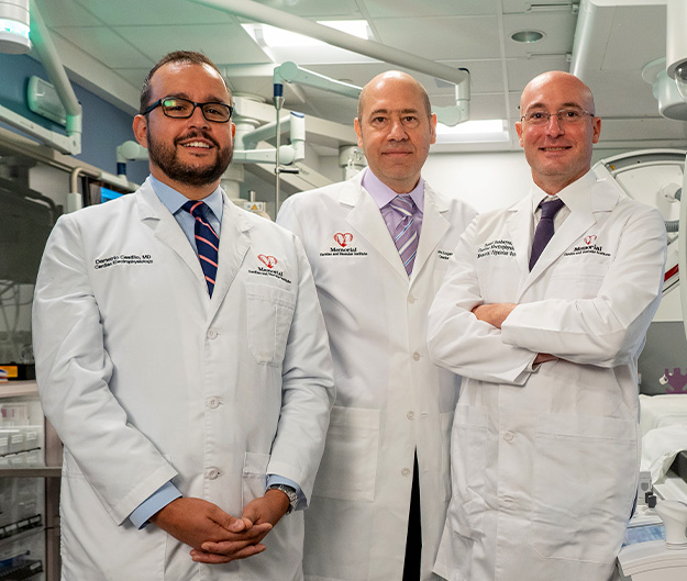 Demetrio Castillo, MD, John Cogan, MD and Daniel Benhayon, MD electrophysiologists at Memorial