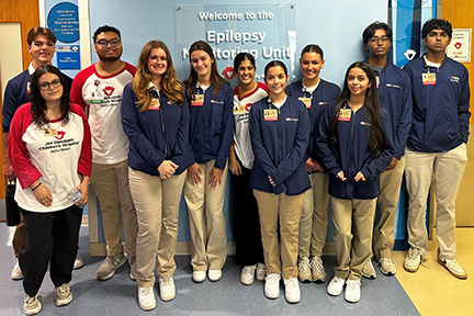 Teens participating in the Volunteer Explorer program at Joe Ds Epilepsy Department