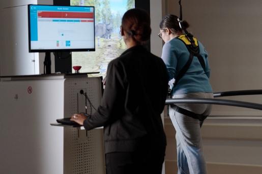 Patient with provider at neurorehabilitation session