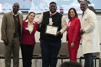 Vedner Guerrier, Vanessa Nazario, Antonio Burgess, Margie Vargas, and Dr. Marvin Smith