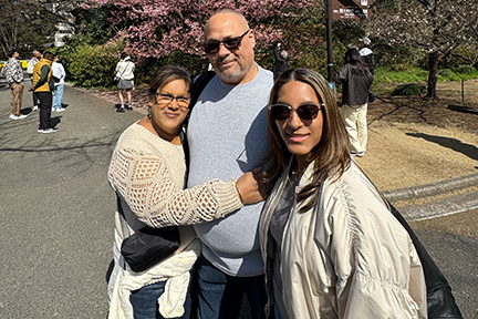 Donna with her family at Shinjuku Gyoen National Garden in Tokyo