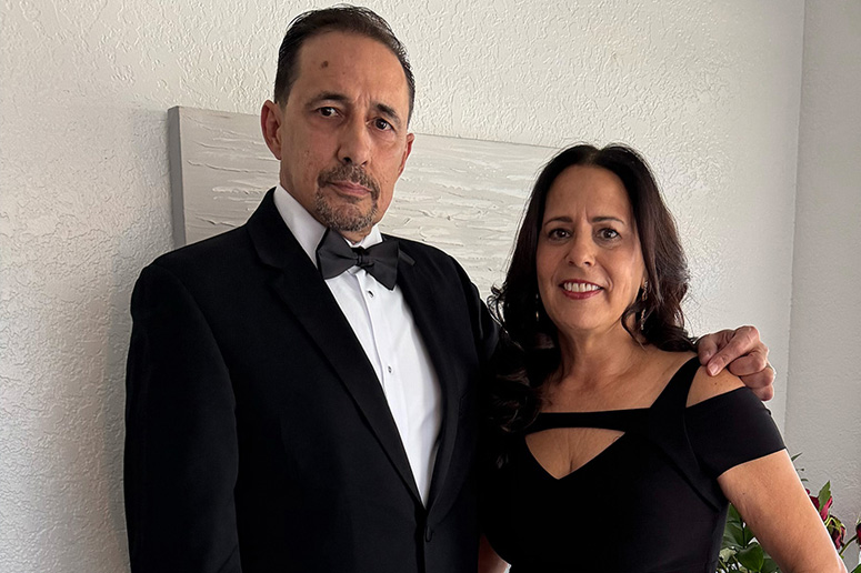Memorial Hospital Patient Eduardo with his wife