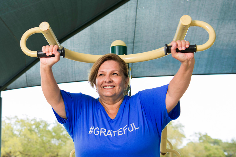 Carmen, who had shoulder and knee replacement surgery
